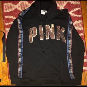 Pink cowl neck hoodie